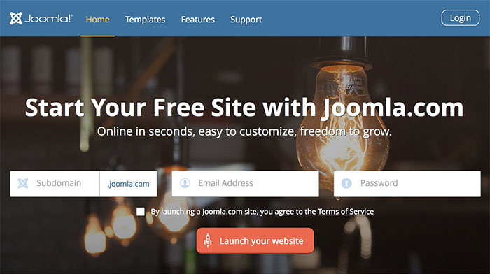 Free hosted website solution from Joomla.com