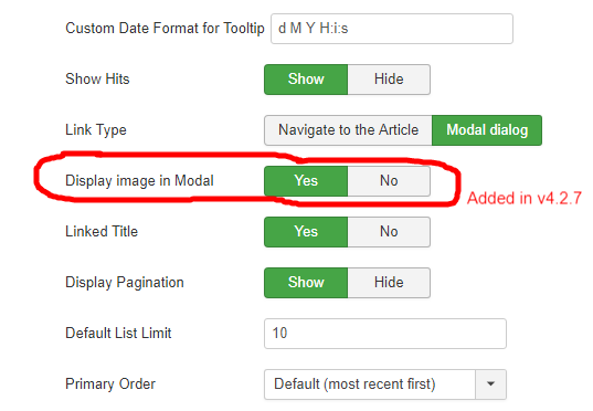 Image in modal's dialog for Monthly Archive Joomla! Component
